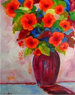 Joann Blake - Flowers in a Plum Vase