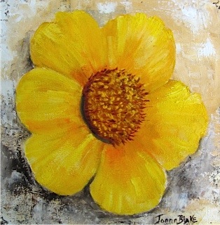 Joann Blake - Yellow Flowers on Canvas