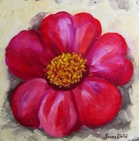 Joann Blake - Pink Flowers on Canvas