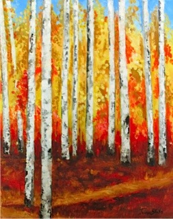 Joann Blake - Birch in Red and Yellow