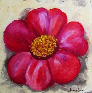Joann Blake - Pink Flower on Canvas